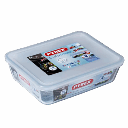 [241P000/7046] Pyrex Cook&Freeze Rect Dish + Wht Lid 0L8