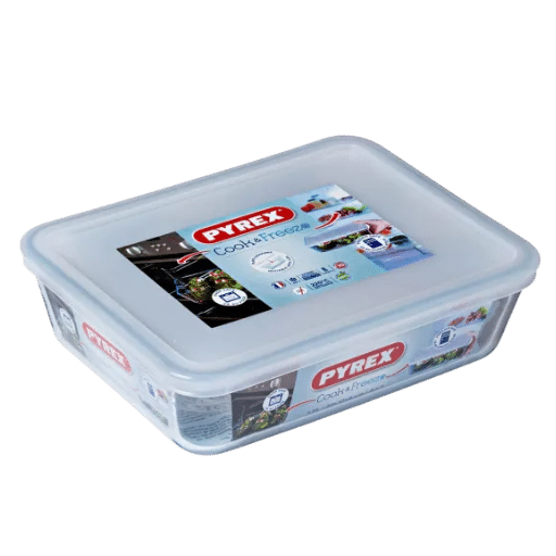 [241P000/7046] Pyrex Cook&Freeze Rect Dish + Wht Lid 0L8