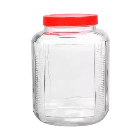 Bon Appetit Square Glass Jar 4.5L with Red Screw Lid HM-BA205